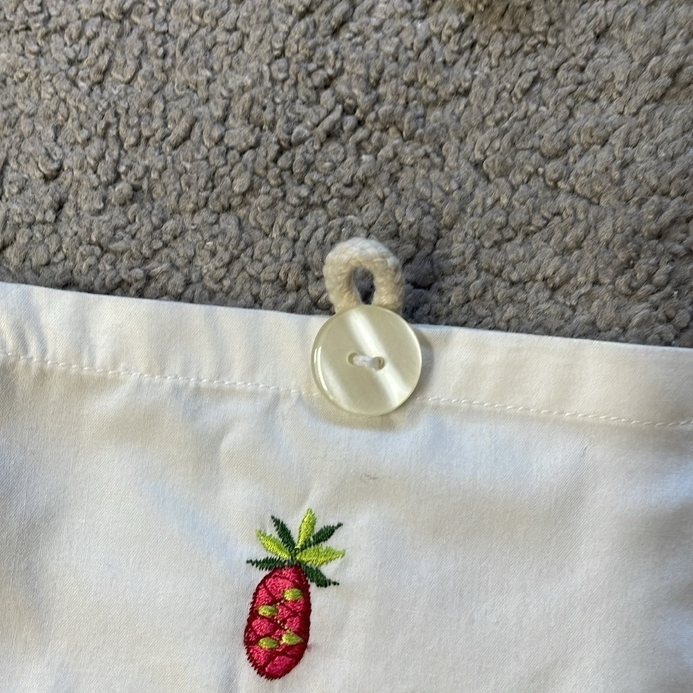 Vintage White Fruit Thin Cloth Shoulder Bag - Picture 3 of 7